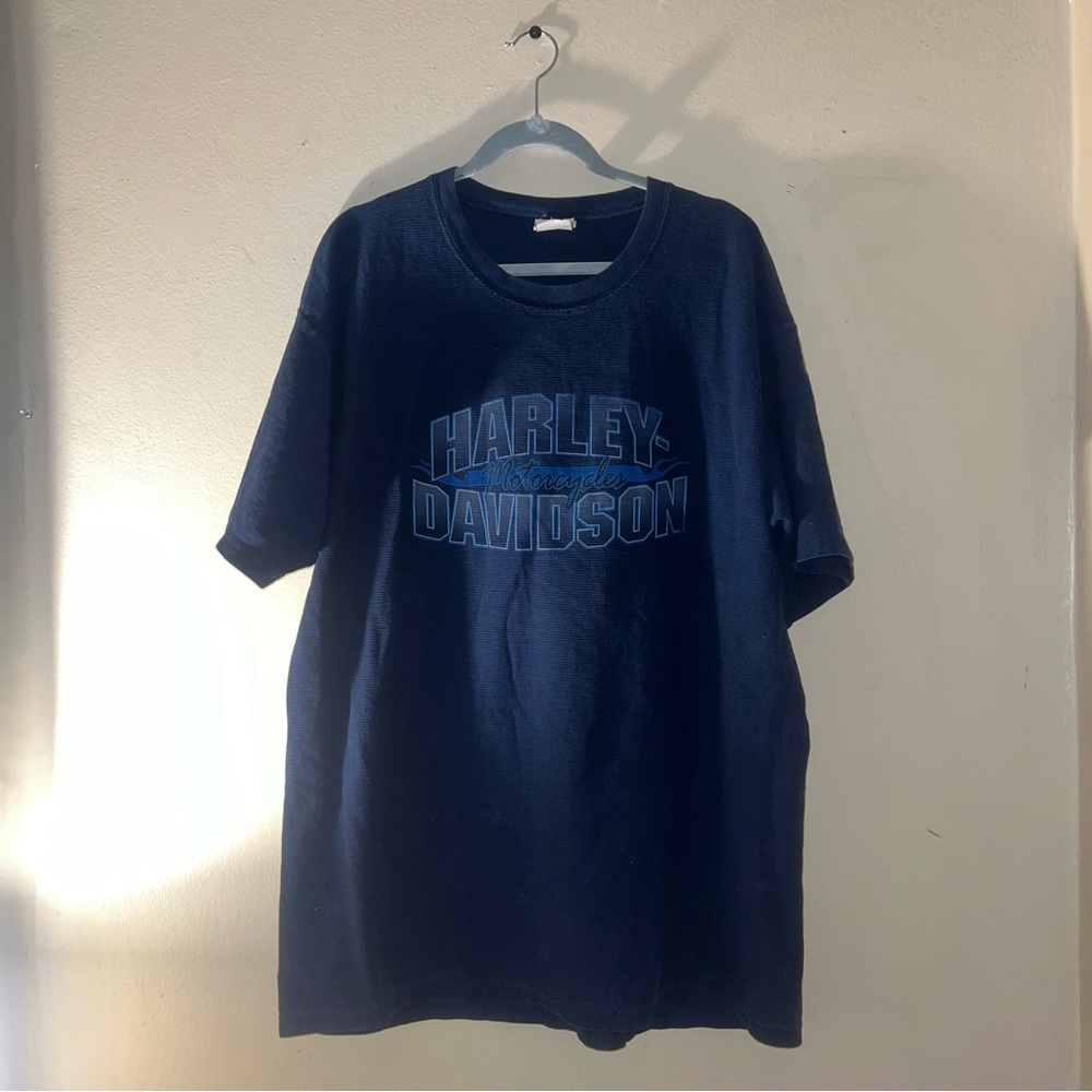 Harley Davidson Navy Blue XXL Ribbed Milwaukee T-Shirt